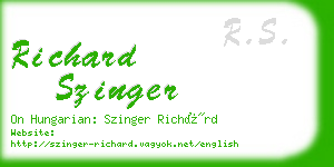 richard szinger business card